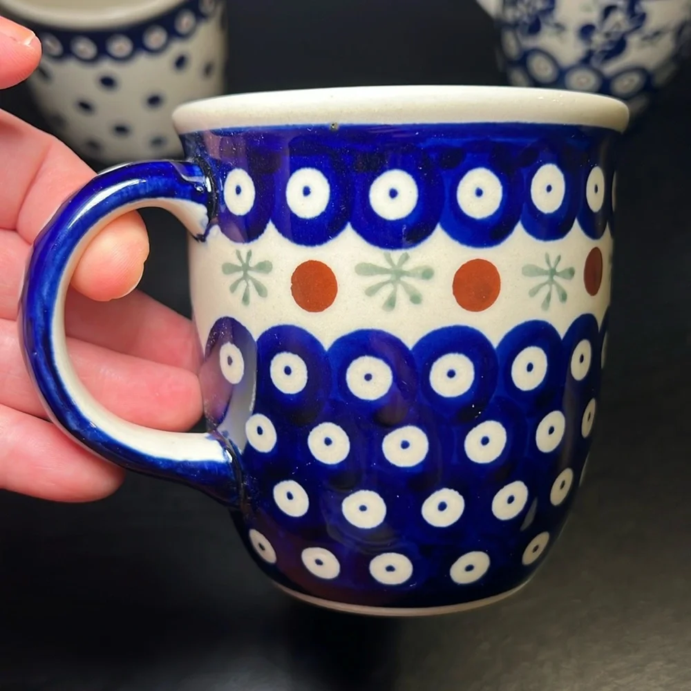 Boleslawiec Polish Pottery Tea Coffee Mugs Set of 4 - Picture 6 of 12